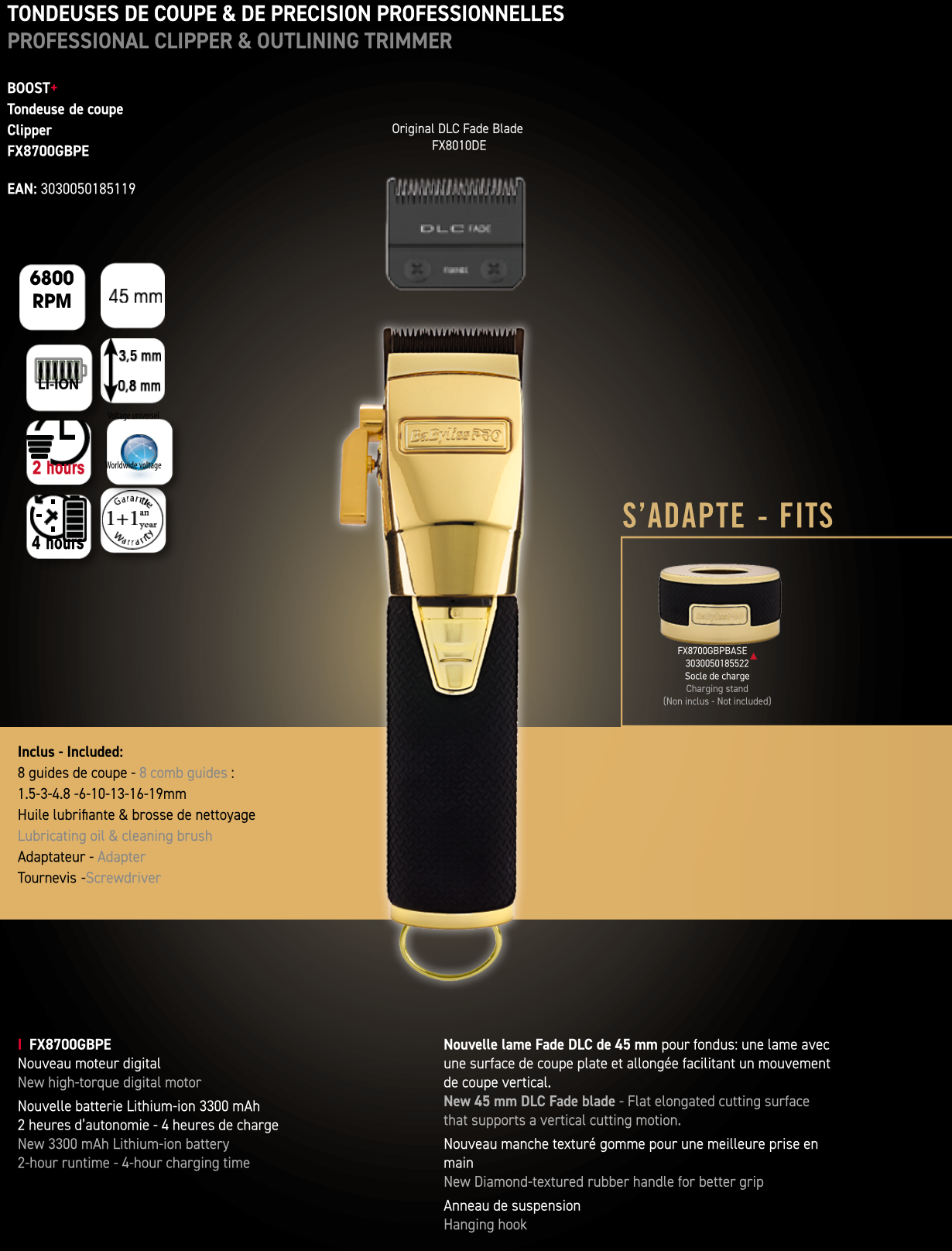 BaByliss PRO Haarschneider BOOST+ GOLD/BLACK
