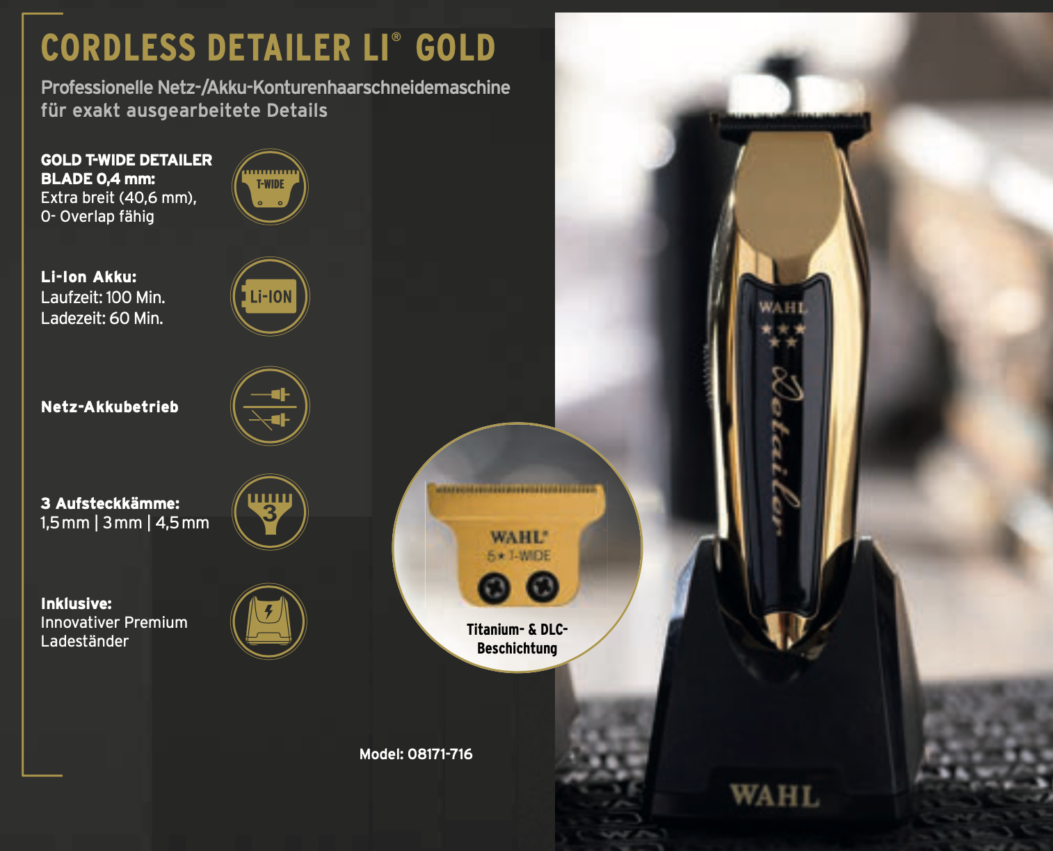 Wahl Gold Cordless Detailer Li