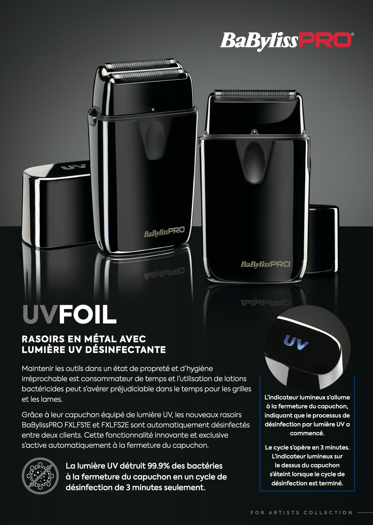 Babyliss UV-DESINFEKTIONS- Doppelfolienrasierer Matall - FXLFS2E