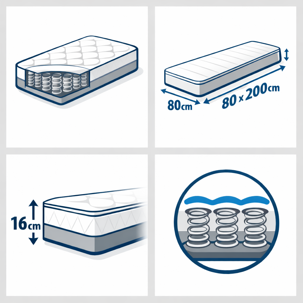 Matratze Federkern 80x200 16cm hoch