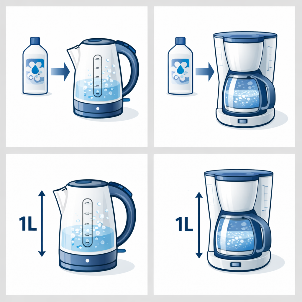 Entkalker- Wasserkocher Kaﬀeemaschine 1L