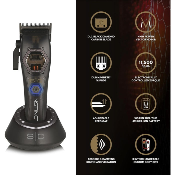 Gamma+ Stylecraft Instinct Metal Edition Clipper professionelle Vollmetall Haarschneidemaschine für Barber und Friseure
