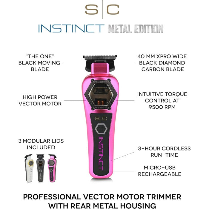 Gamma+ Stylecraft Instinct Metal Edition Trimmer professionelle Konturenmaschine aus Vollmetall für Barber und Friseure