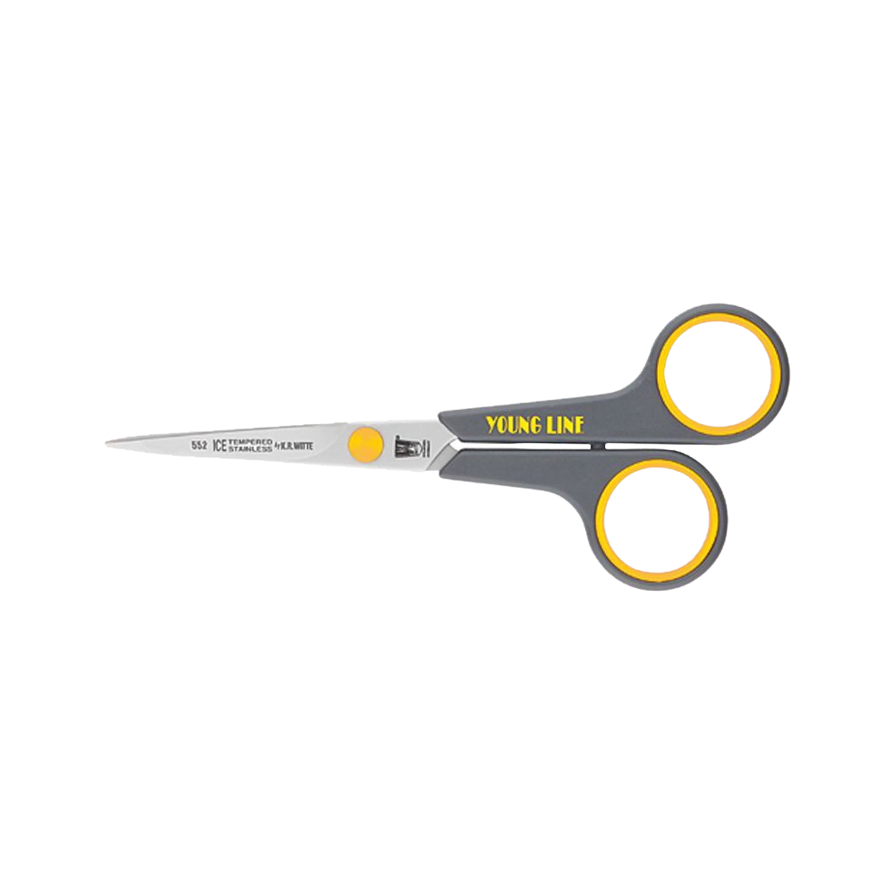 Rose Line Young Line Haarschere 552 mit gelben Fingerringeinsätzen 