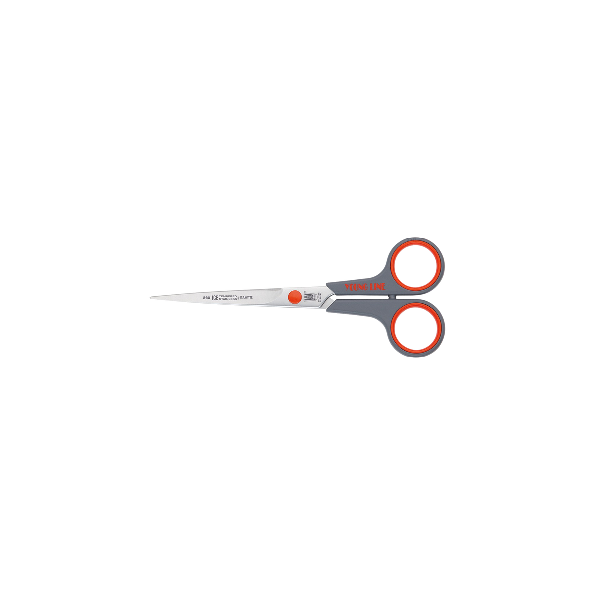 Rose Line Young Line Haarschere 560 mit roten Fingerringeinsätzen 