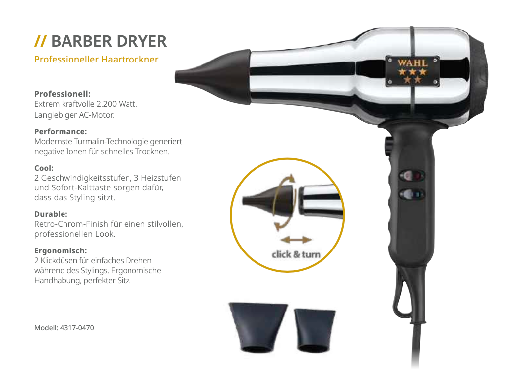 Wahl Barber Dreyer Haartrockner professional
